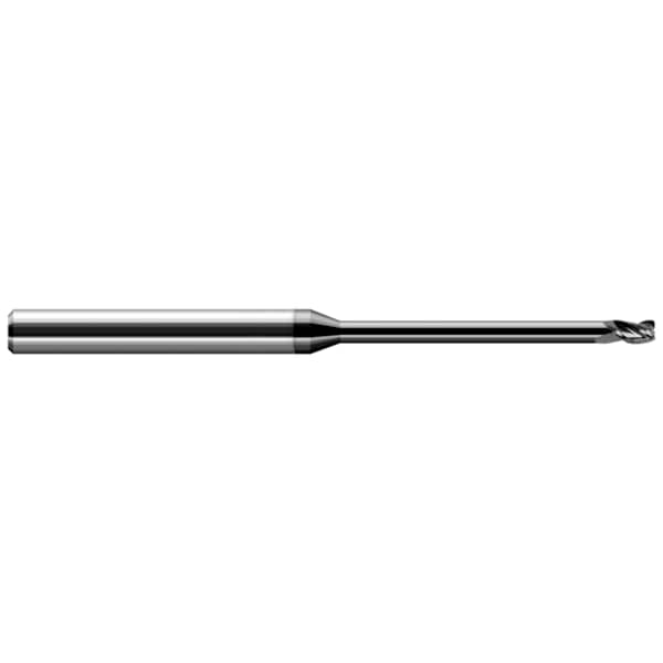 Miniature End Mill - 3 Flute - Corner Radius, 0.1875" (3/16), Finish - Machining: Amorphous Diamond